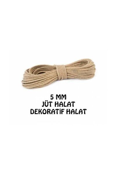 Genel Markalar 5 Mm Tam 100 Metre Jüt Halat Ip Dekoratif Hasır Ip Kendir
