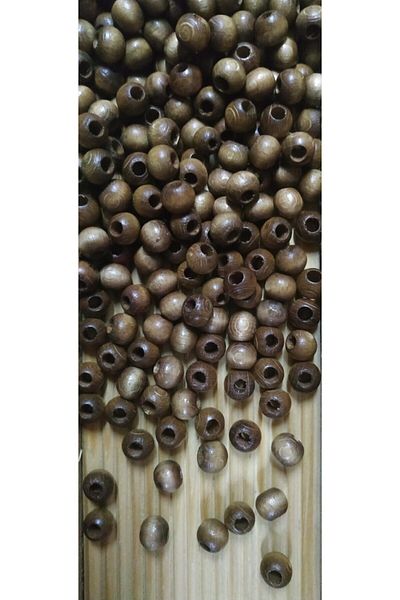 Selin Wooden Beads 10 Mm 100 Gr (Average ± 250 - 300 Pieces) Coffee with Milk