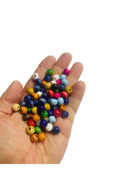 Flea Market 8 mm drvene perle u različitim bojama 80gr