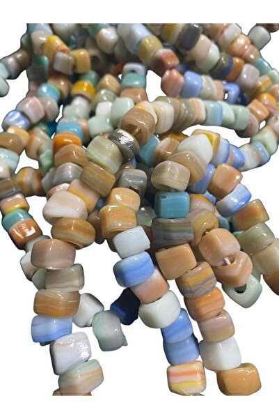 Flea Market Специална серия мраморни квадратни стъклени мъниста - 12 броя