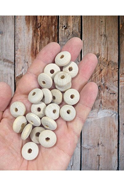 Flea Market 50 Τεμάχια 17 Χιλ. Ματισμένες Ξύλινες Χάντρες - Ακατέργαστες