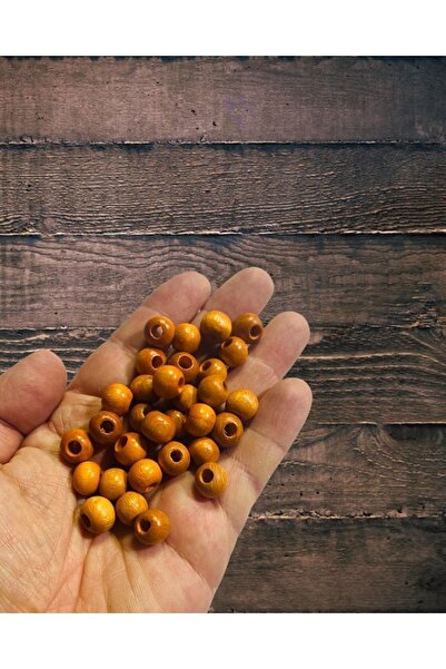 Flea Market 10 mm narandžaste drvene perle - 50 grama