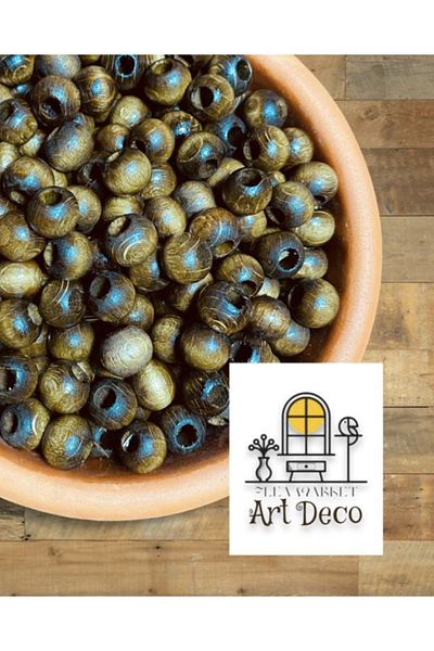 Artdeco 10 mm Ειδικές Ξύλινες Χάντρες Καφέ - 200 Τεμάχια