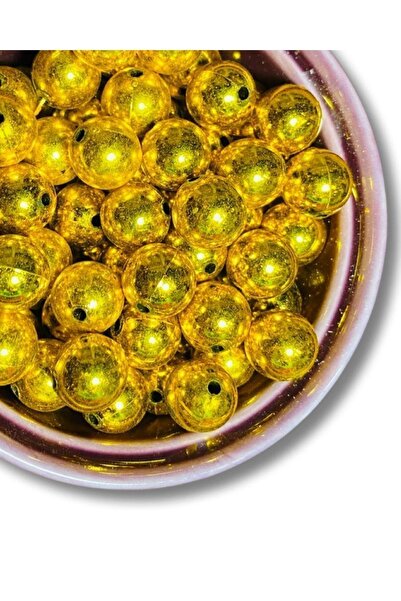 izmir Bitpazarı Χρυσές χάντρες 14 mm - 20 τεμάχια