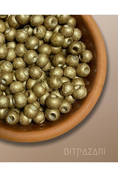 Flea Market خرز خشبي لون نحاسي خاص 10 ملم - 100 قطعة