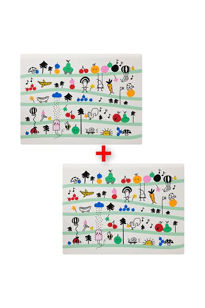 IKEA 2 τεμάχια 30x40 cm Ikea American Service Λευκό Σετ 2 - Πλαστικό σχέδιο