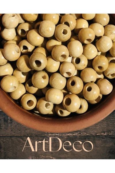 Artdeco 10 mm βερνικές ξύλινες χάντρες - 200 τεμάχια