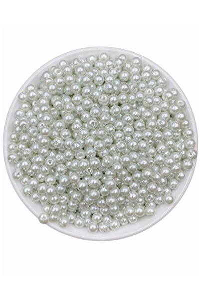 Flea Market 50 gr 6mm Λευκές Γυάλινες Πέρλες Χάντρες, Χάντρες Κατασκευής Κοσμ...