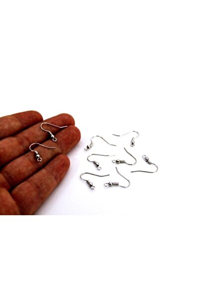 Ertürk Metal Aksesuar خطاف أقراط مقاس 18 × 20 مم مطلي بالنيكل 50 قطعة