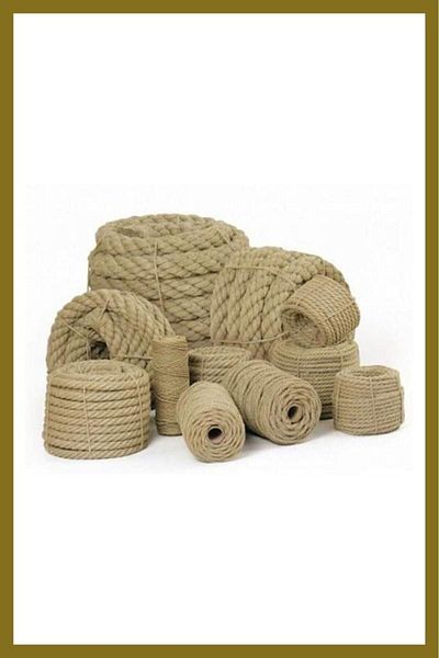 Flea Market Σχοινί από γιούτα 8 mm 100 μέτρα Διακοσμητικό ψάθινο σχοινί κονιάκ