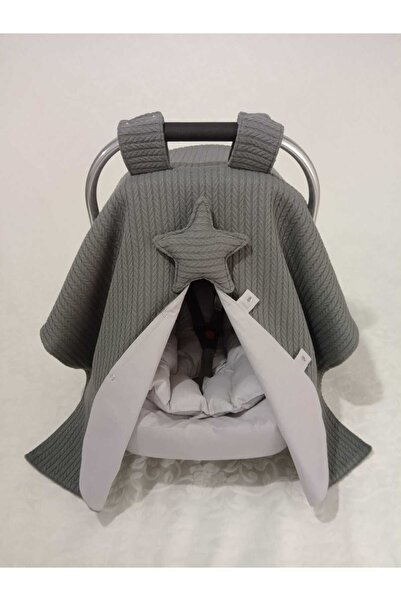 Wenaris غطاء عربة أطفال من قماش بيكيه محبوك ووسادة عربة أطفال وملاءة عربة أطفال 3 قطع