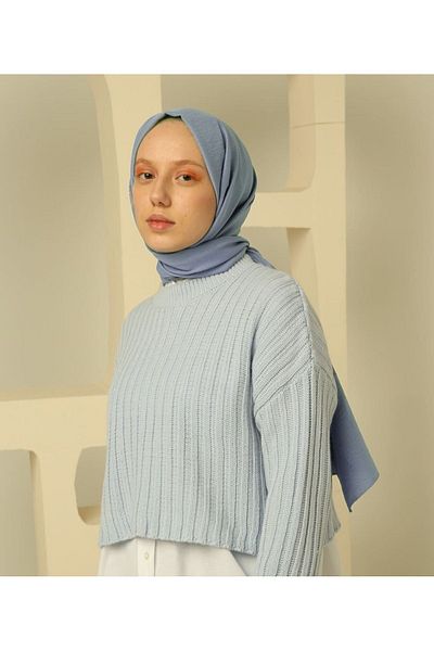 feronis Hijab Γυναικείο Βαμβακερό Σάλι Cazz Μοντέλο _ Baby Blue