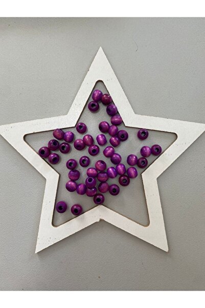 Selin 10 мм лілові дерев'яні намистини - 100 г (± 300 штук)