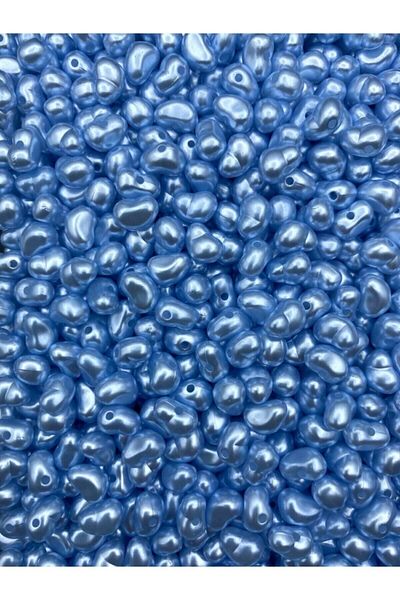Flea Market 50gr Mărgele de perle baroc de lux din plastic de culoare albastră, fără formă, perle trapezoidale (~250 buc)