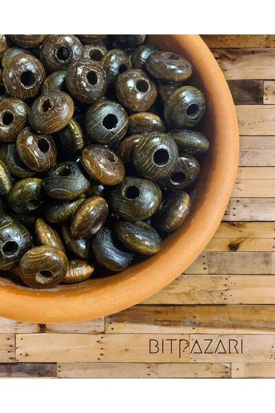 Flea Market 50 قطعة من الخرز الخشبي المسطح 14 ملم