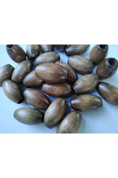 Selin 20 mm Oval Wooden Beads (50 Pieces) Milk Coffee