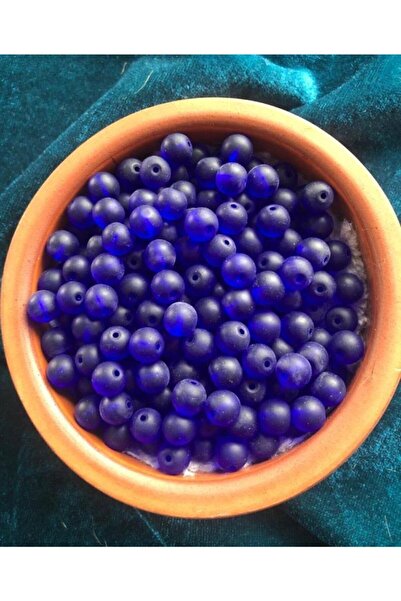 Flea Market Mărgele de sticlă rotunde albastre Parlament (8 mm) - Mărgele de ...