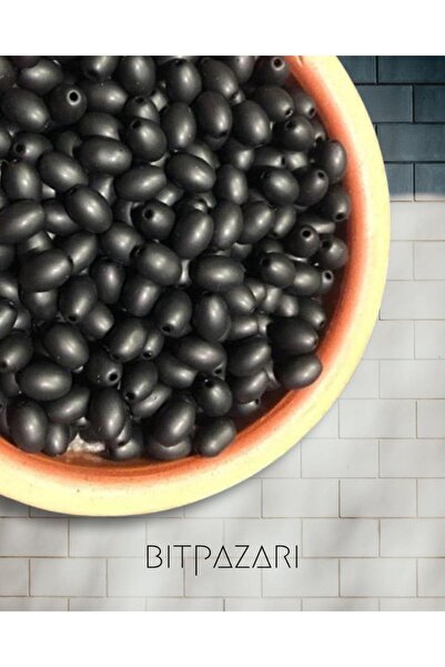 Flea Market Mărgele de sticlă neagră ovală de 8 mm - Mărgele de bijuterii - 5...