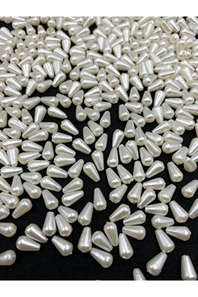 Flea Market 6x10mm Culoare Crem Picătură din plastic Model Perle Mărgele, Măr...