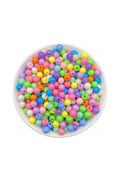 Flea Market 8mm pastelne mešovite boje okruglih plastičnih perli, perle za iz...