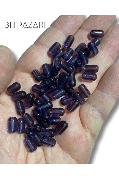 Flea Market 10x5 Mm Cam Takı Boncuğu - Tesbih Boncuğu - Dekor Boncuğu - ( 50 ...