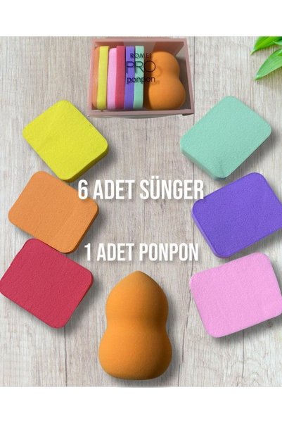 Flea Market Set of 5 Makeup Remover Sponges and Pompoms