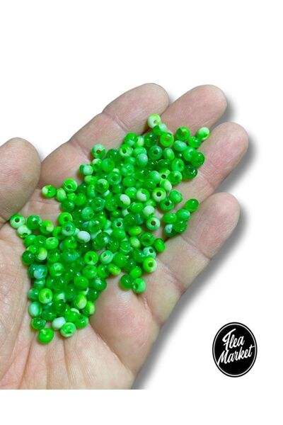 Flea Market Verde perla - Mărgele de nisip acrilice - (25 gr - Mediu 350 bucăți)