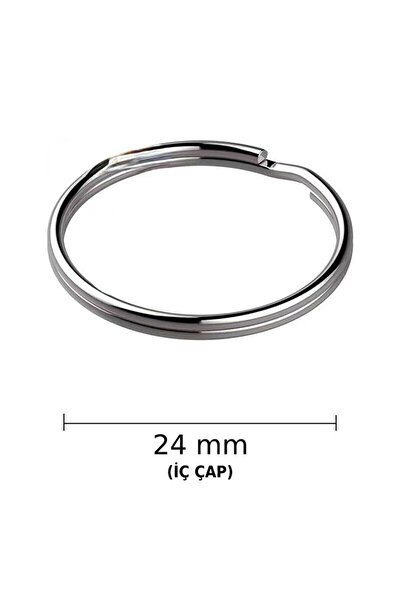 Flea Market Debeli Privezak za ključeve prsten od nikla 24mm (25 komada)