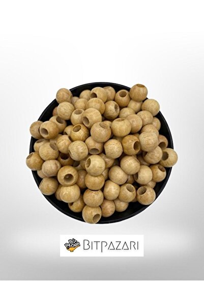 Flea Market 12mm βερνικωμένες ξύλινες χάντρες (100 τεμάχια)