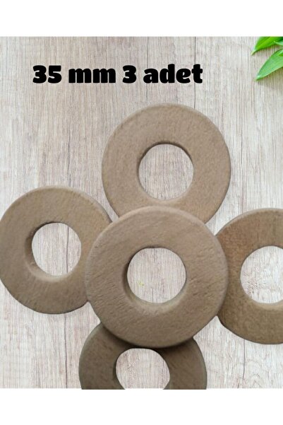 Flea Market Ξύλινο δαχτυλίδι 35 mm ακατέργαστο μοντέλο - (3 τεμάχια)