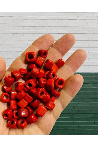 tebrikcim 15 bucăți de mărgele de sticlă pătrate roșii - mărgele de bijuterii