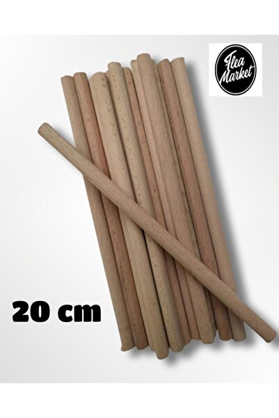 Flea Market Bețișor de lemn brut neprelucrat de 20 cm - (10 bucăți)