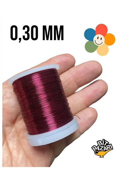 izmir Bitpazarı Copper Flower Wire 0.30 mm - Jewelry Wire - Hobby Wire - 1 Spool - (Average 50 Meters)