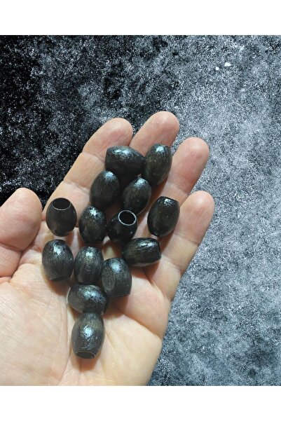 Flea Market 20 mm ovalne drvene perle crne boje - (20 komada)