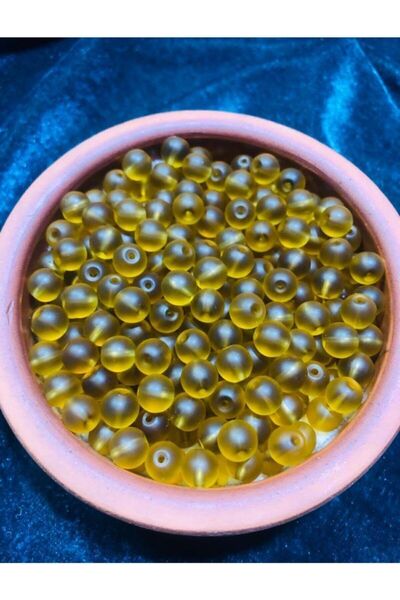 Flea Market Mărgele de sticlă rotunde de 8 mm miere maro - mărgele de bijuter...