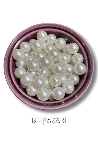 Flea Market حبات لؤلؤ بلاستيك كريمي 14 ملم - 30 قطعة