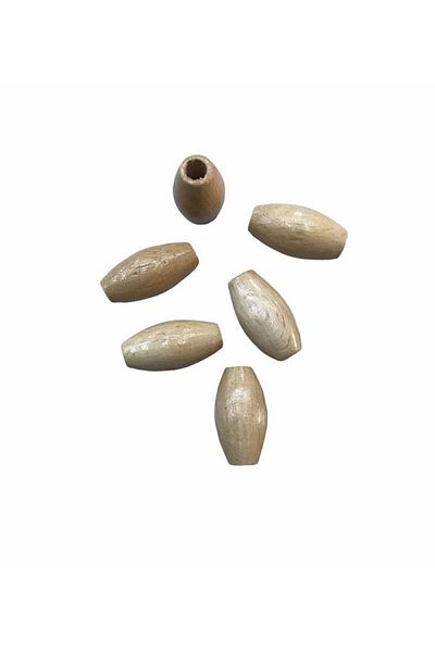 Selin 30 Mm Natural Wood Color Oval Wooden Beads - 50 Pieces