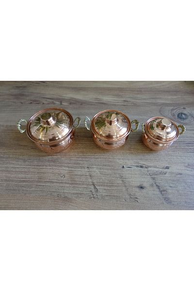 antepistachios Tiny Copper Set of 3 - Miniature Pot Figurine