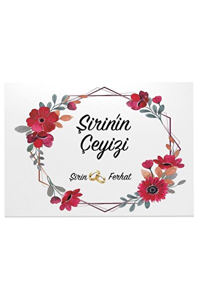 Evrem Kırtasiye Gelin Çeyiz Koli Etiketi 10 Adet A5 Ebat Baskılı Sticker