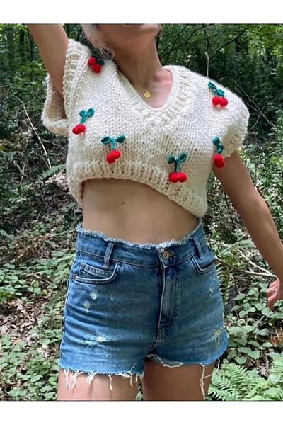 El örgüsü Women's Sweater - Hand Knitted
