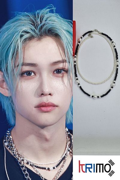 KRIMO Stray Kids Felix Black Necklace Set - Kpop