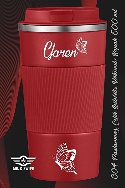 MIL SWIPE Yeni Yıl Hediyesi Çift Katman 304 Çelik Termos 500ml Mugaraç Kahve ...