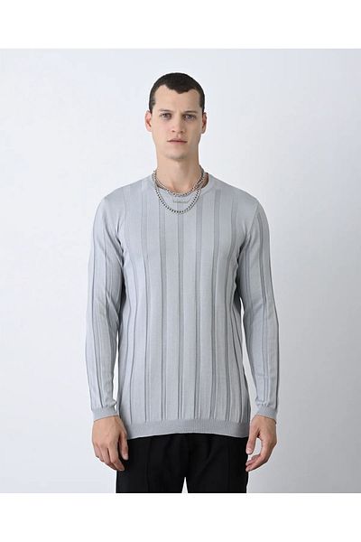 İLKCET MODA Ανδρικά πλεκτά ριγέ Slim Fit