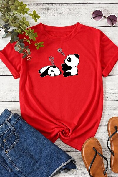 DAXİS Sportwear Company Unisex Panda Baskılı Oversize T-shirt