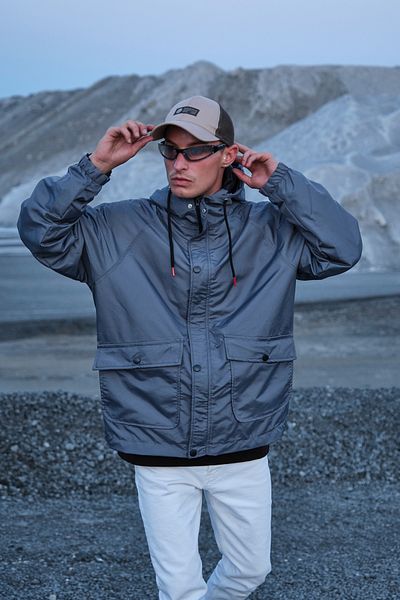 FLUEND MODA Мъжко яке Oversize, водоустойчиво и ветроустойчиво, сезонно яке