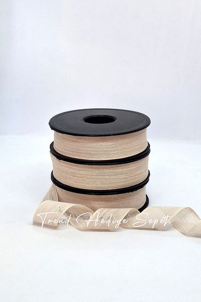 Trend Hediye Sepeti 20 Meters Linen Ribbon Nope - Dowry Chest, Wedding Candy Gift, 2.5 Cm