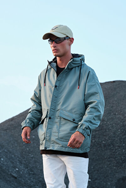 FLUEND MODA Ανδρικό παλτό Oversize Αδιάβροχο και αντιανεμικό εποχιακό παλτό