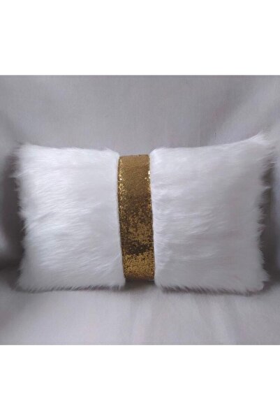 YILMAZHOME غطاء وسادة مزخرف مخطط مستطيل من القطيفة