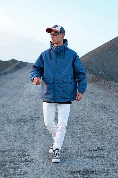 FLUEND MODA Palton supradimensionat pentru bărbați Palton sezonier rezistent la apă și vânt