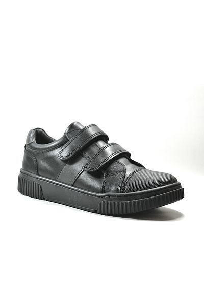 Onlo Ayakkabı Boy Onlo 212 - Pantofi ortopedici din piele naturală neagră cu velcro